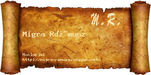 Migra Rémusz névjegykártya